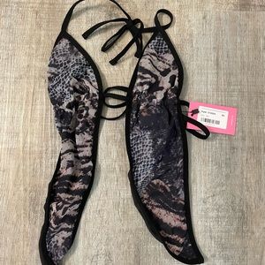 Edikted Animal Print Split Front Halter Top Size XS